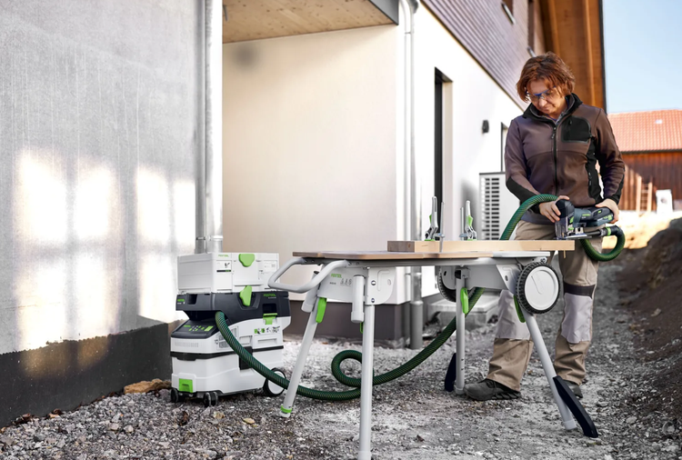 اره منبت کاری پاندول دار بی سیم CARVEX PSBC 420 EB-پایه فستول